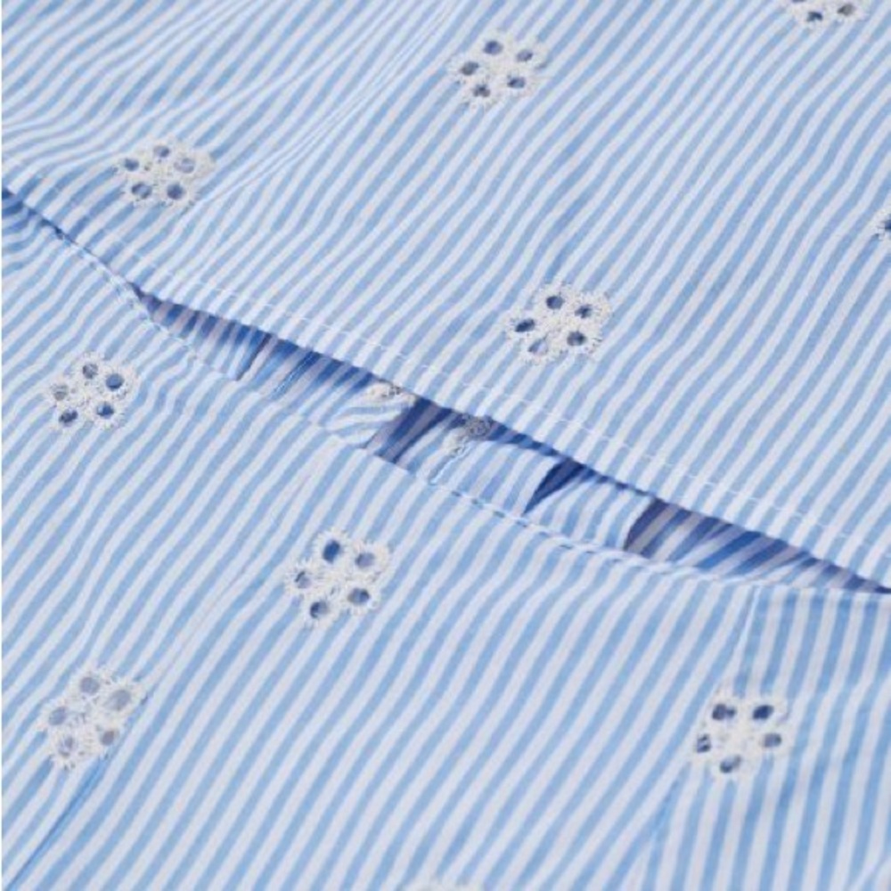 Blue Striped Eyelet Dress NWT - Picture 5 of 10